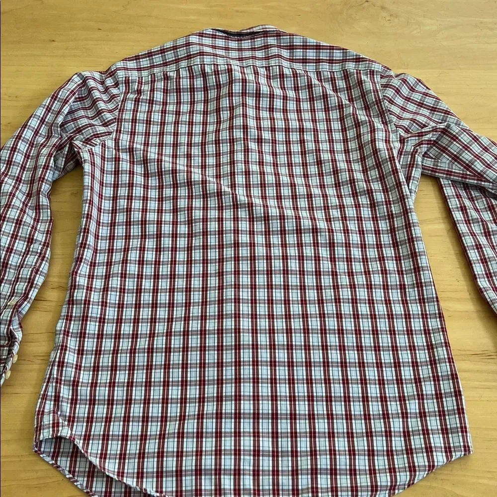 Banana Republic Red and White Plaid Button Down Shirt‎
